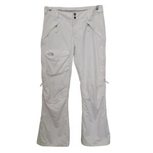 North Face White Pant Ski Snow Board Winter Sport Waterproof Hyvent Fleece Lined